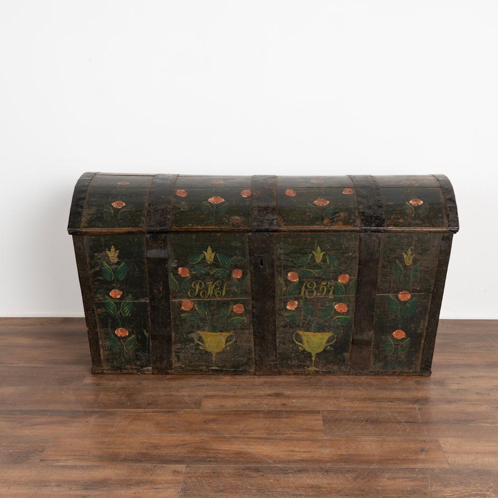 antique round top trunk