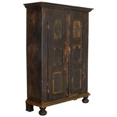 Antique Original Hand Painted Primitive Armoire