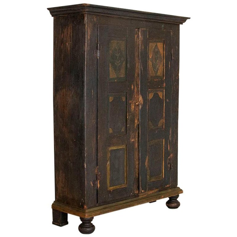 Antique Original Hand Painted Primitive Armoire at 1stDibs