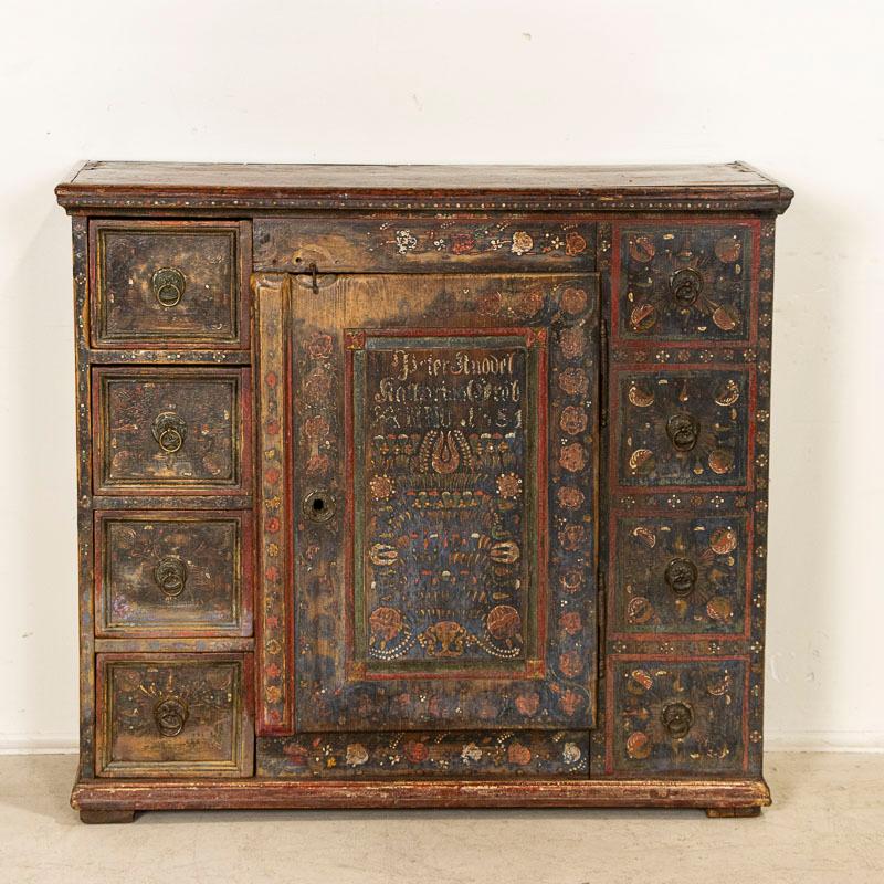 Romanian Antique Original Hand Painted Small Sideboard or Console Table from Romania Date