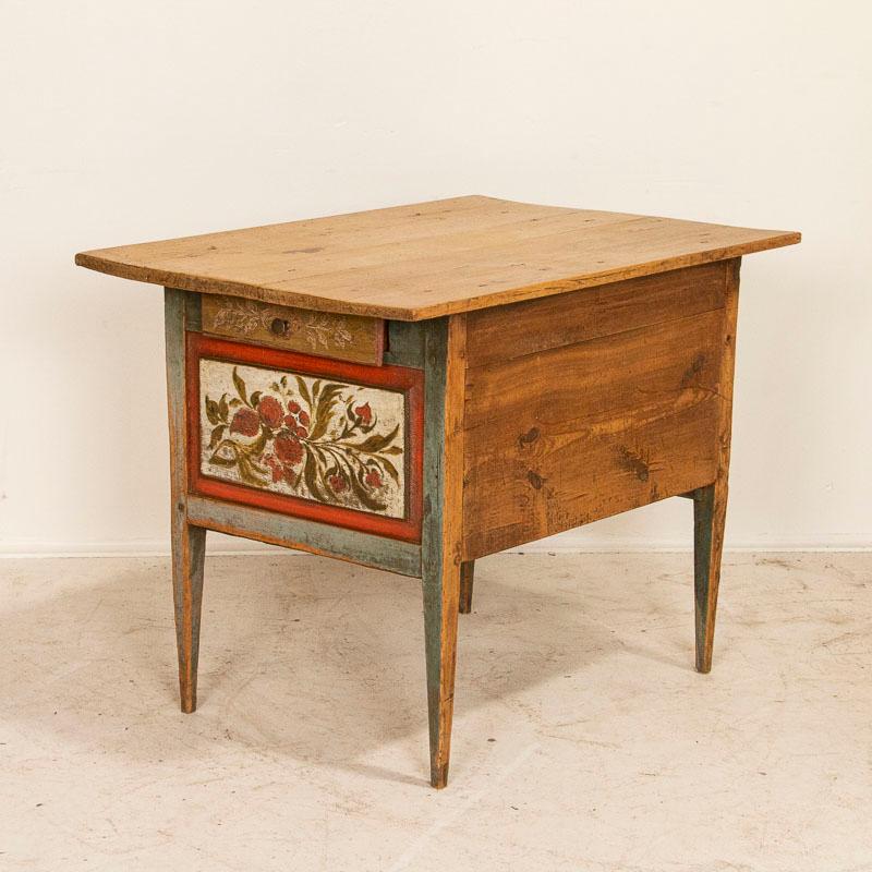 19th Century Antique Original Hand Painted Small Sideboard or Side Table from Sweden