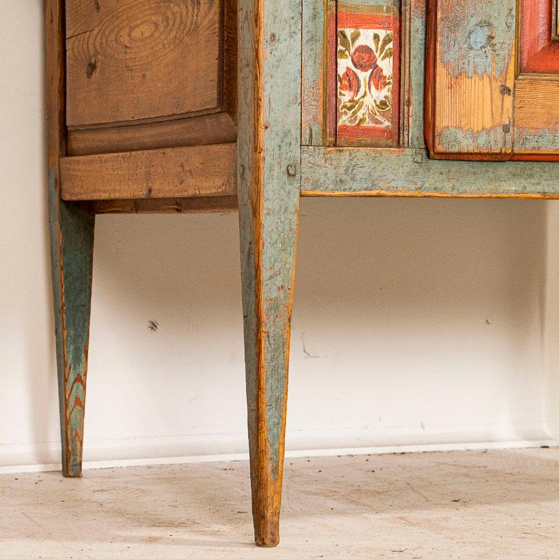 Wood Antique Original Hand Painted Small Sideboard or Side Table from Sweden