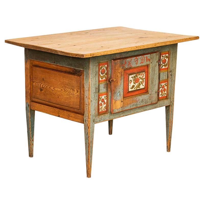 Antique Original Hand Painted Small Sideboard or Side Table from Sweden