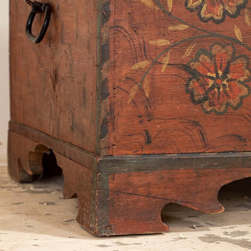 Wood Antique Original Hand Painted Trunk, Dated 1836
