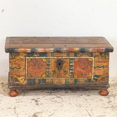 Antique Original Hand Painted Trunk, Germany, 1774