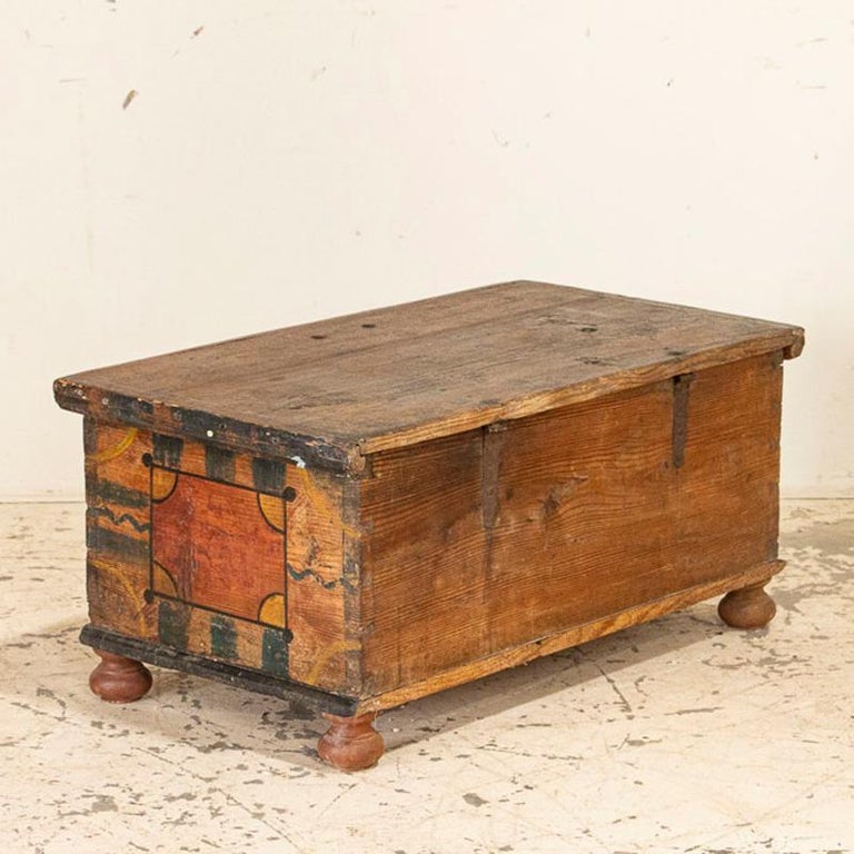 Antique Original Hand Painted Trunk, Germany, 1774 at 1stDibs