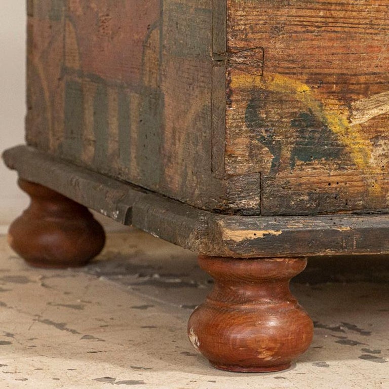 Antique Original Hand Painted Trunk, Germany, 1774 at 1stDibs