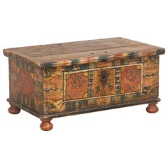 Antique Original Hand Painted Trunk, Germany, 1774