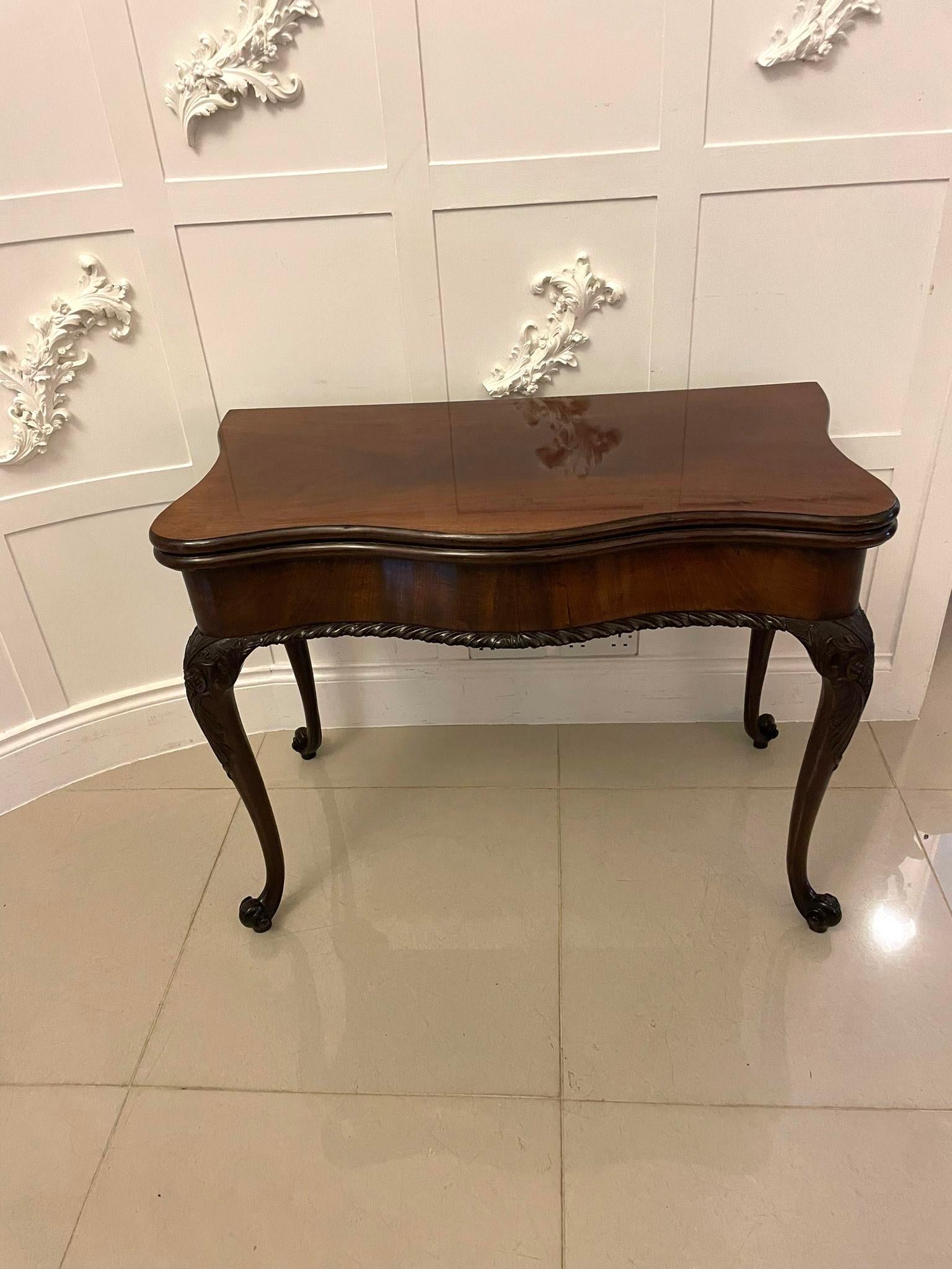 Antique Original Hepplewhite Outstanding Quality Carved Mahogany Card Table For Sale 5