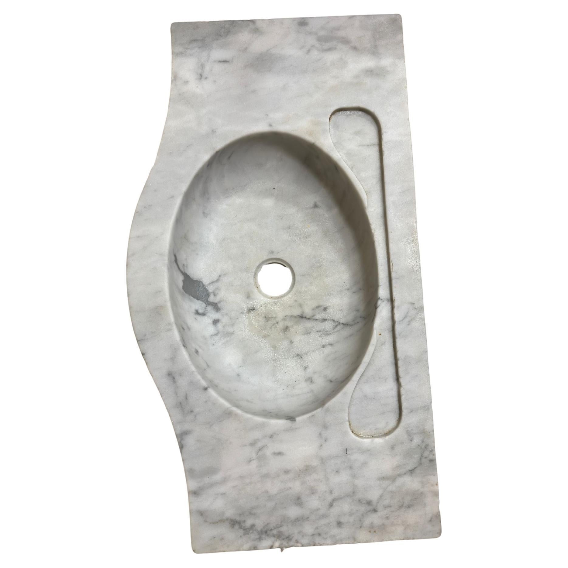 ANTIGUO FREGADERO ORIGINAL ITALIANO DE MÁRMOL DE CARRARA principios del siglo XX