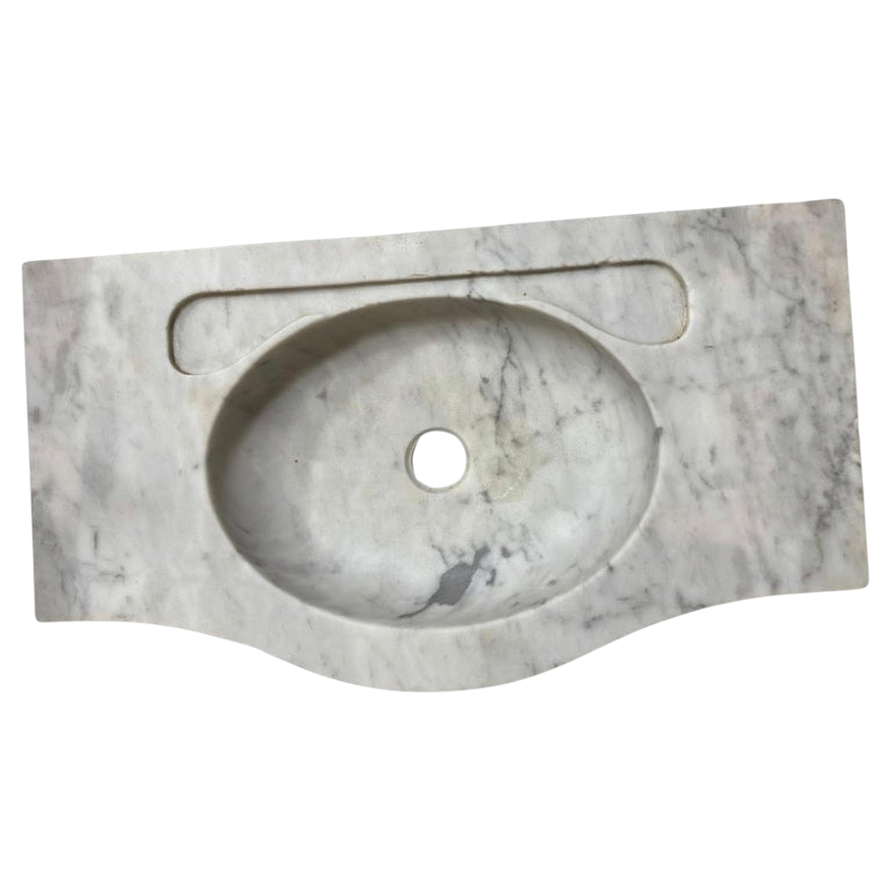 ANTIQUE ORIGINAL ITALIAN CARRARA MARBLE SINK began 20th Century For Sale