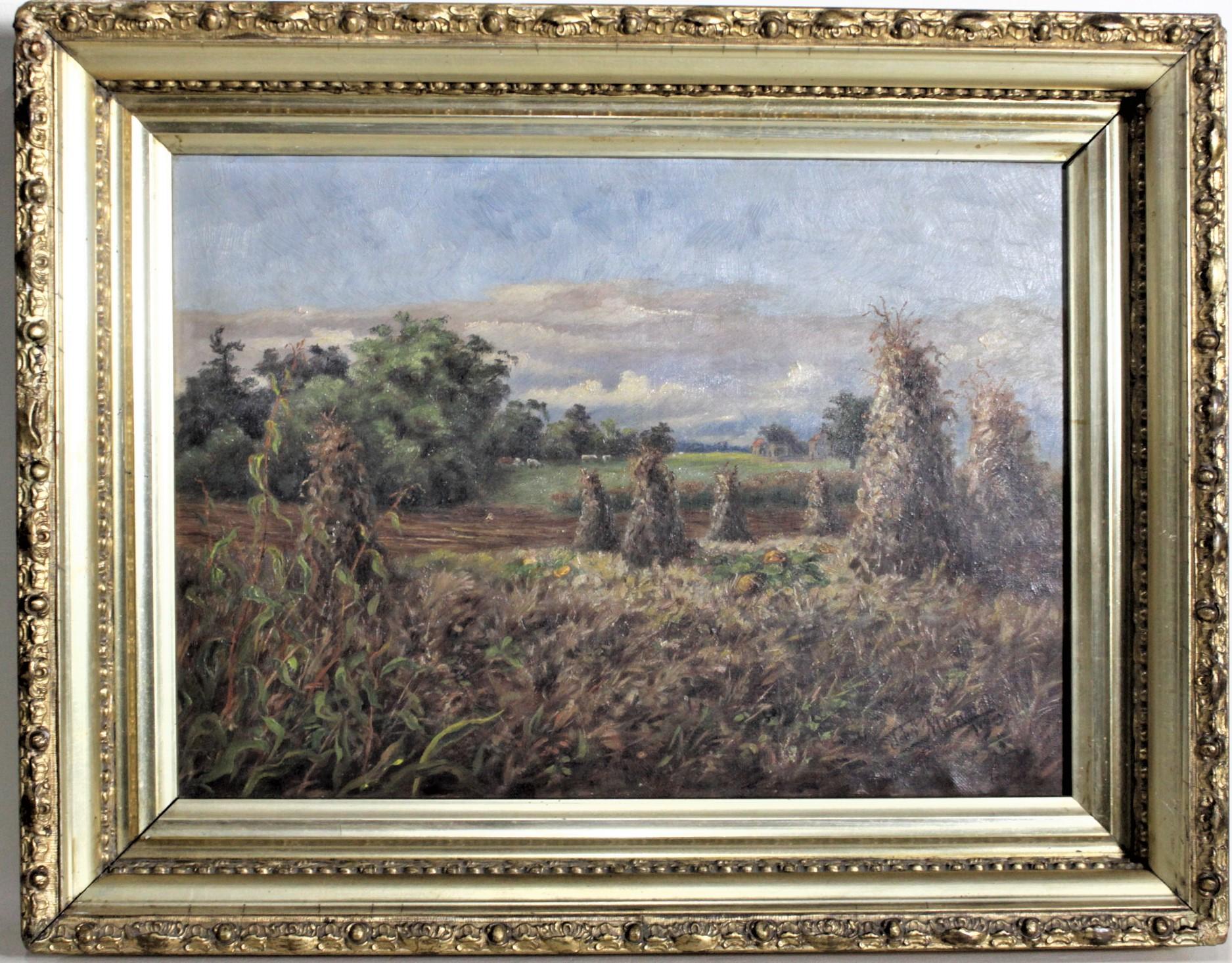Late Victorian Antique Original John Munnoch Framed Oil on Canvas Landscape Painting For Sale
