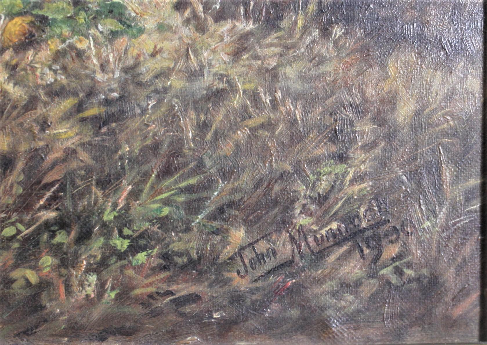 Antiguo cuadro original al óleo sobre lienzo de John Munnoch sobre un paisaje Inglés en venta