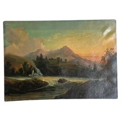 Antique Original Landscape Oil on Canvas