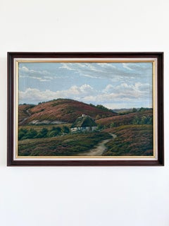 Peinture à l'huile originale ancienne de paysage, signée Countryside Art