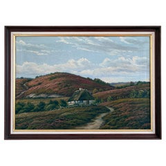 Peinture à l'huile originale ancienne de paysage, signée Countryside Art