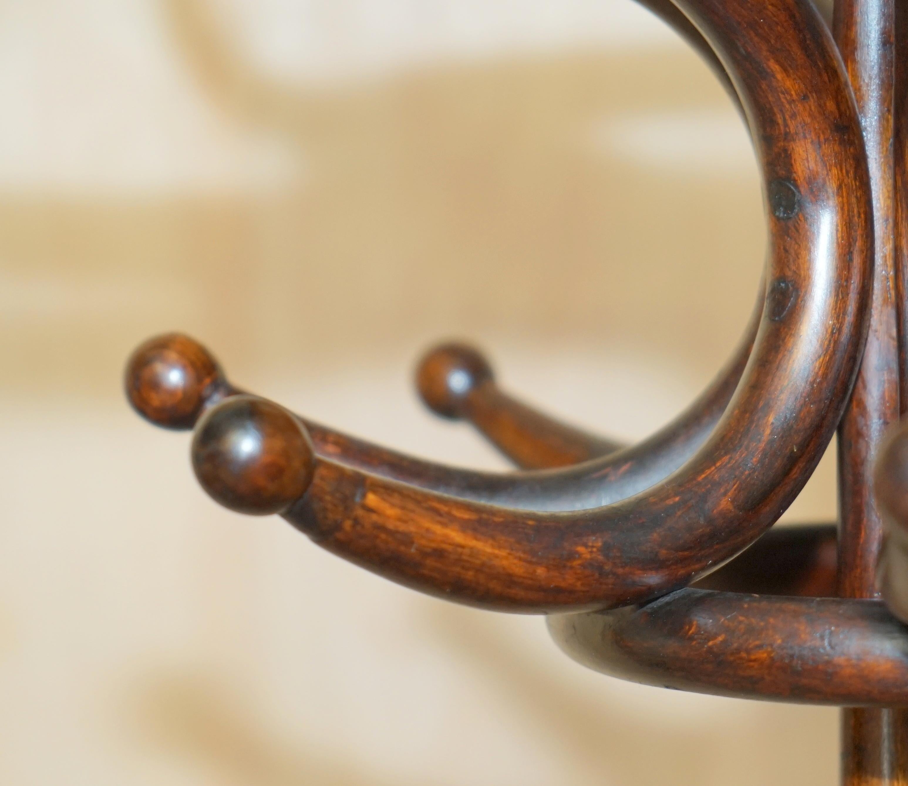 Beech Antique Original Late Victorian circa 1880 Thonet Bentwood Coat Rack Stand For Sale