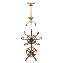 antiguo perchero de madera curvada de thonet original viCToriano tardío circa 1880