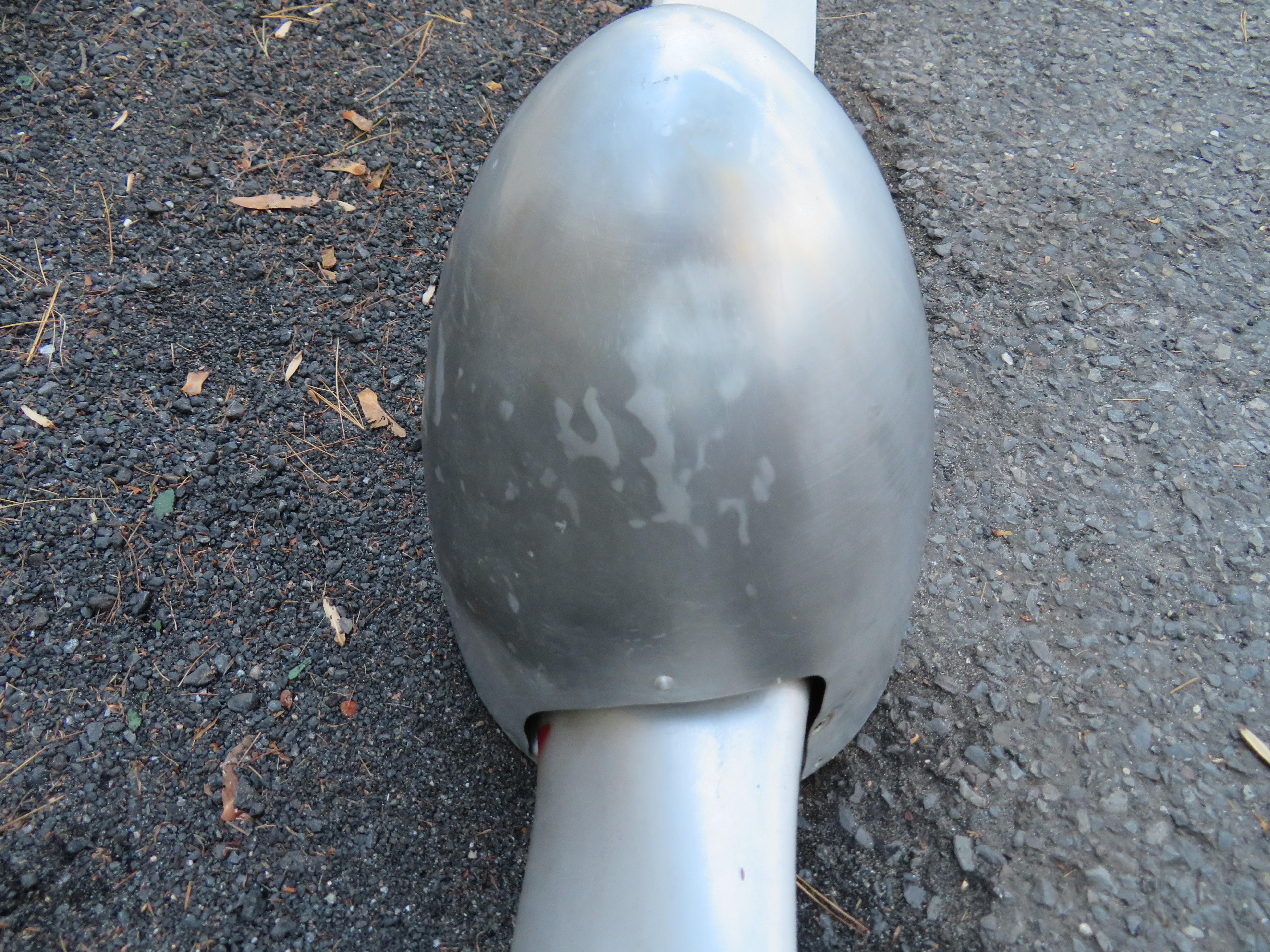 Mid-20th Century Antique Original Midcentury Metal Airplane Propellor with Nosecone For Sale