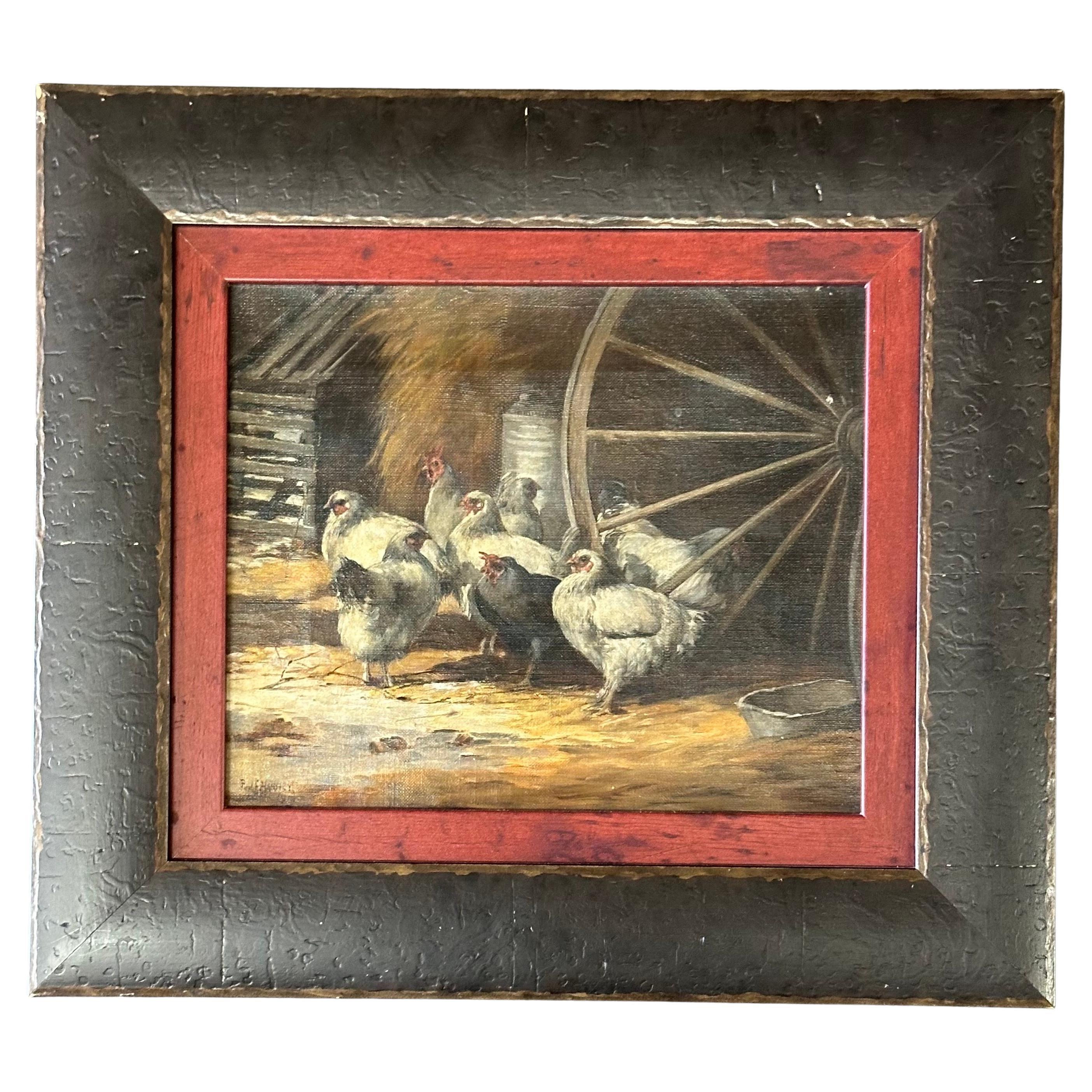 Antique Original Oil on Canvas Painting by Paul E. Harney 1901 For Sale 9