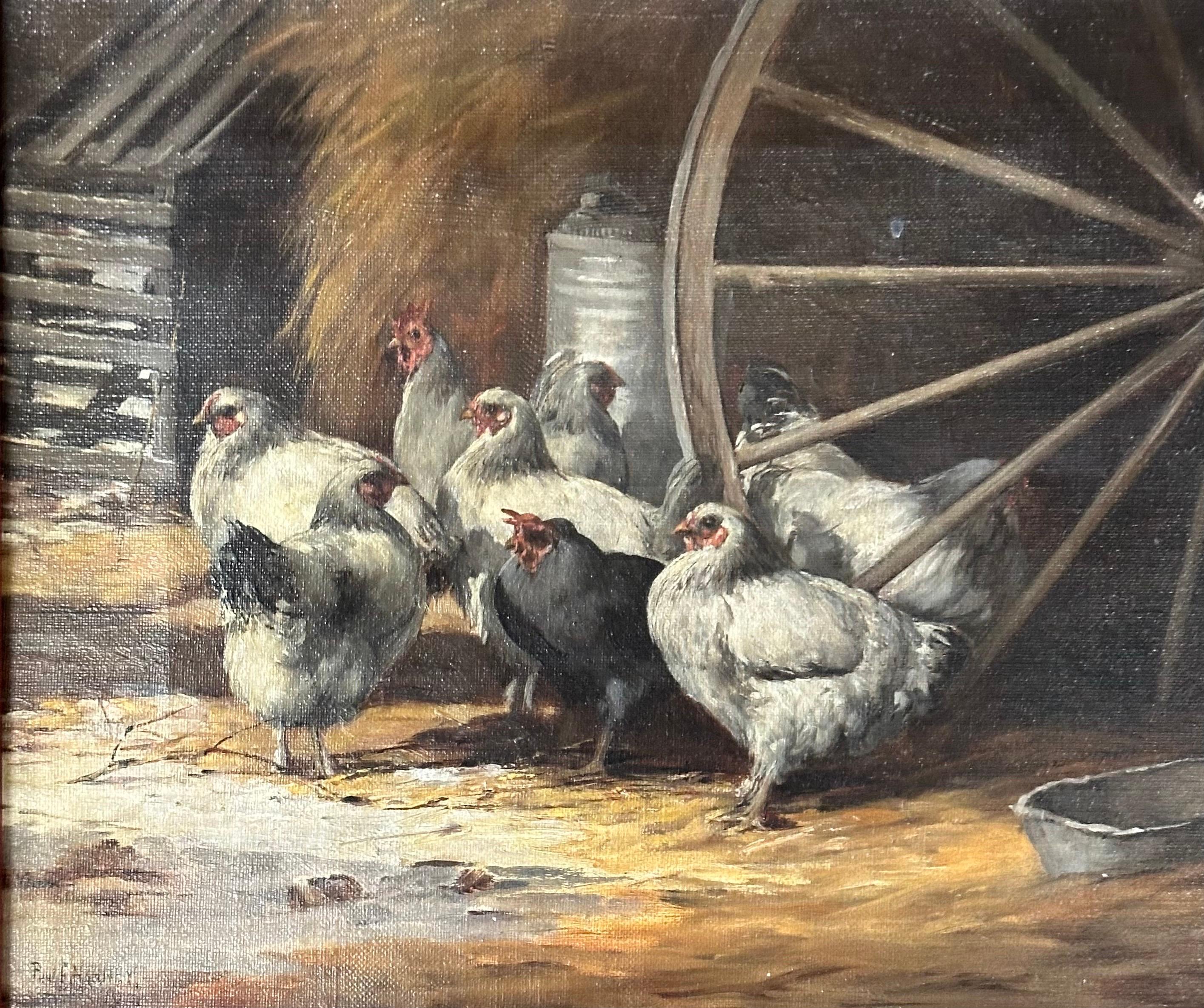 Antique Original Oil on Canvas Painting by Paul E. Harney 1901 For Sale 1