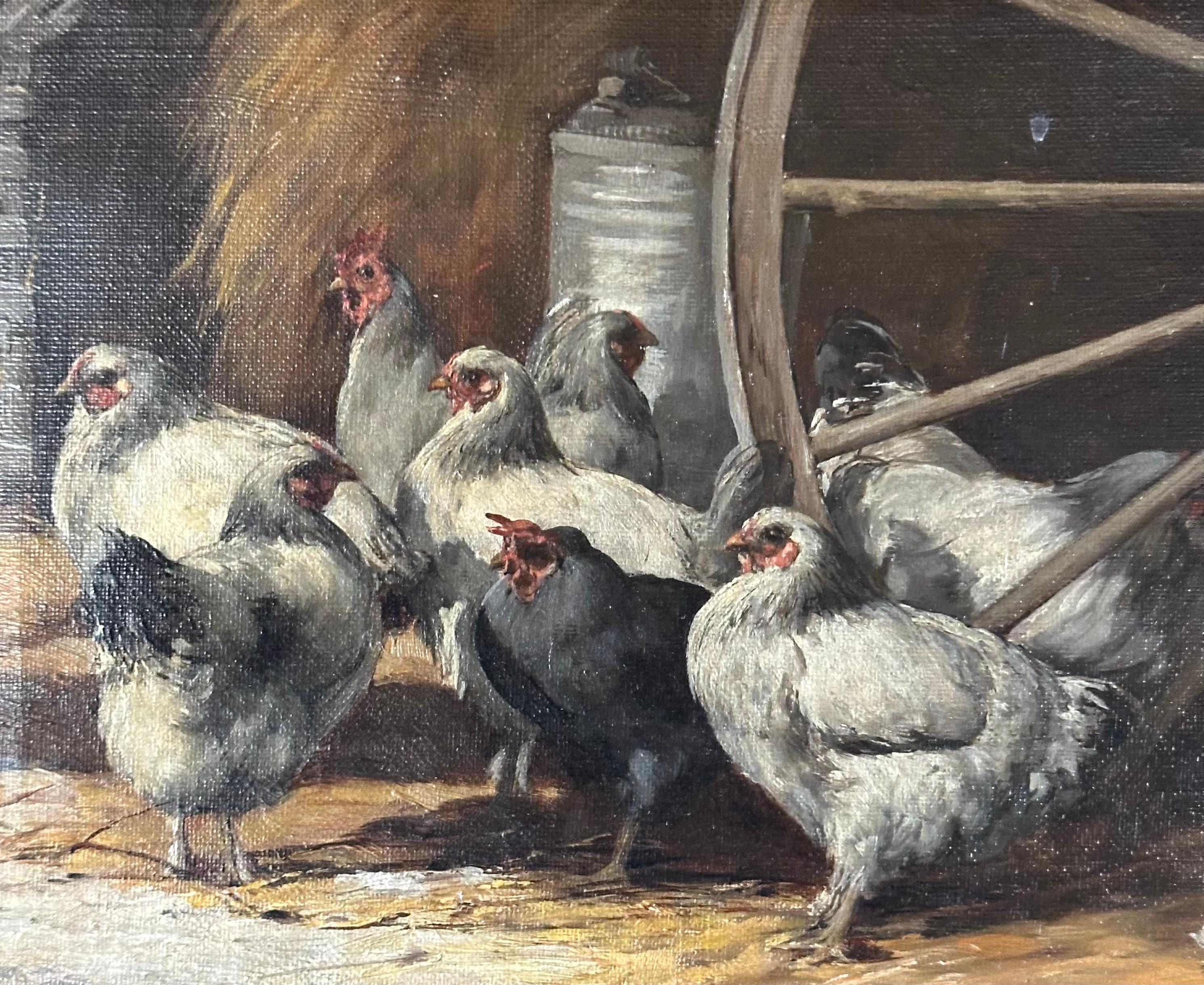 Antique Original Oil on Canvas Painting by Paul E. Harney 1901 For Sale 2