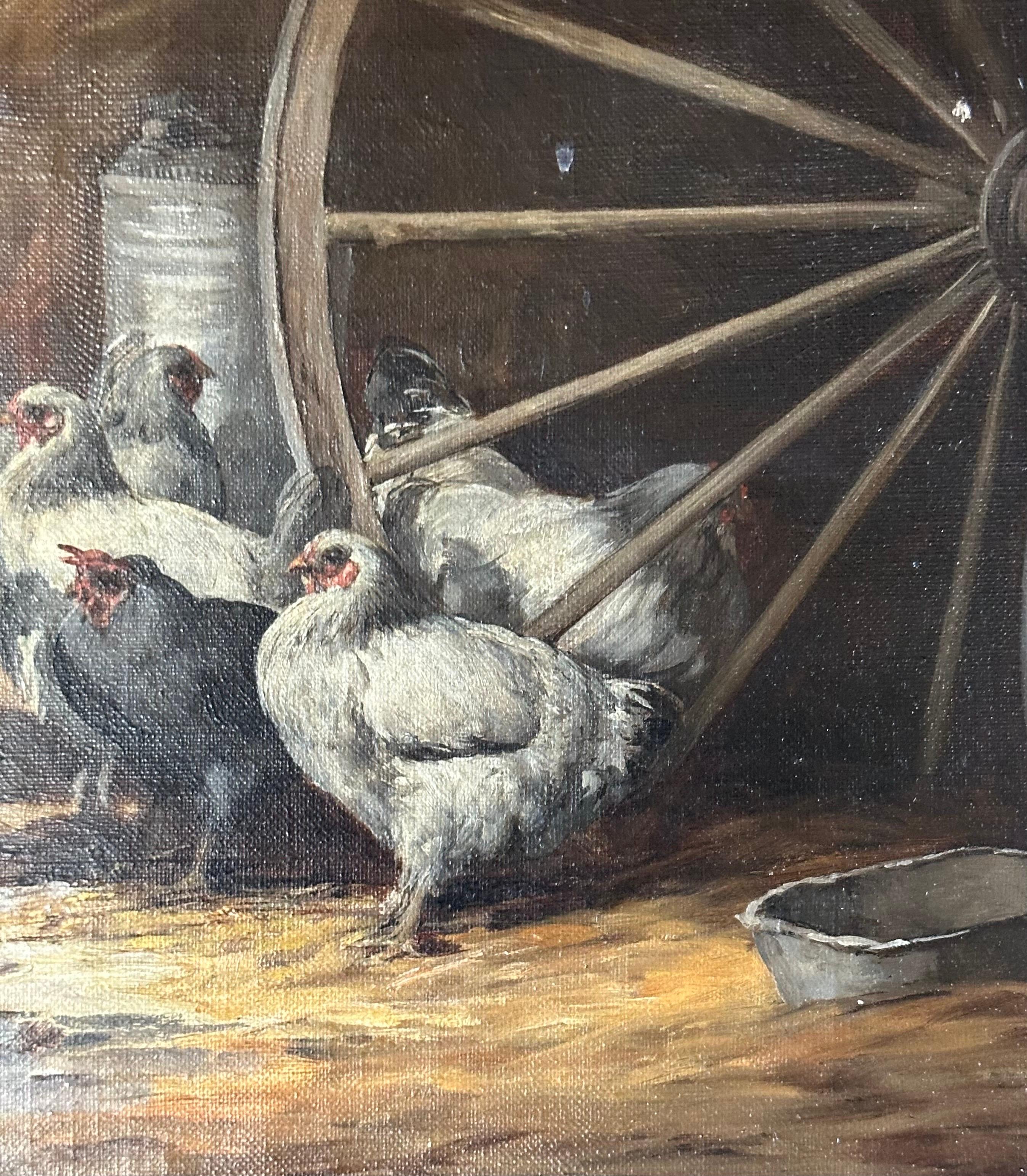 Antique Original Oil on Canvas Painting by Paul E. Harney 1901 For Sale 4