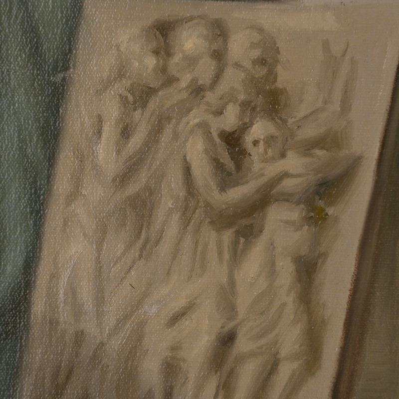 Antikes Original-Gemälde, Öl auf Leinwand, Porträt eines jungen Bildhauers, Dänemark ci im Angebot 5