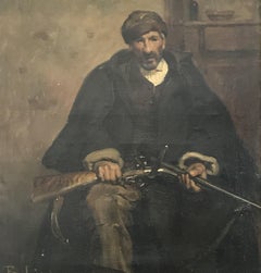 Antique Original Oil Painting by Listed French Artist Joseph Bail