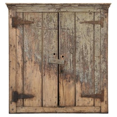Antique Original Paint Rustic 2-Door Cupboard from Ireland Fabulous Patina 
