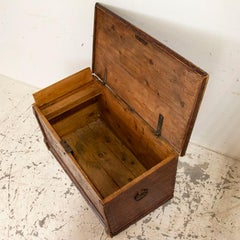 Antique Original Painted and Hand Carved Trunk, Great Small Coffee Table