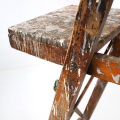 Antique Original Painted and Patina Ladder