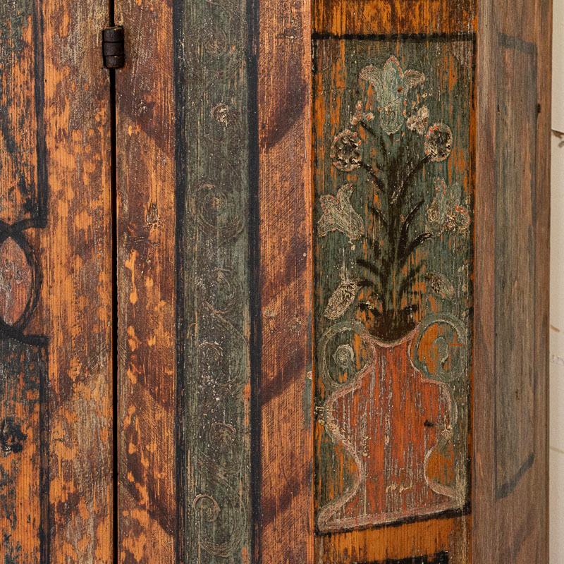 Antique Original Painted Armoire from Austria with Canted Sides, Dated 1775 1