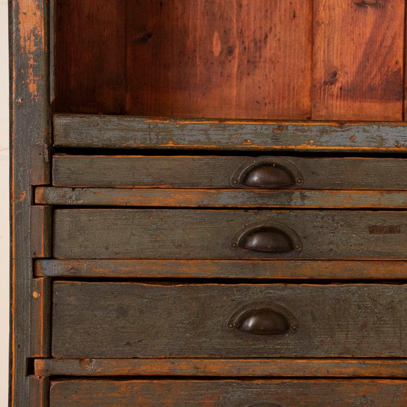 19th Century Antique Original Painted Cabinet with Multiple Drawers Apothecary
