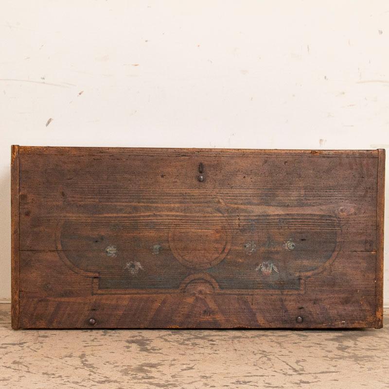 Antique Original Painted Flat Top Trunk Dated 1832 2