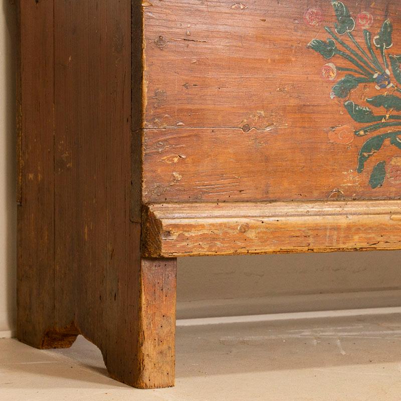 Antique Original Painted Long Bench with Storage from Romania 5
