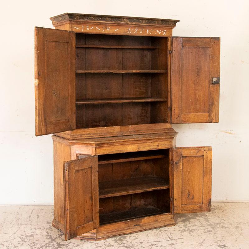 We search every day for original painted antique Swedish furniture as it has become far more difficult to find. This cupboard is extra special due it its highly original condition. The lovely hand painted panels and canted sides reveal the style of