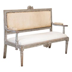 Antique Original Painted Swedish Gustavian Bench