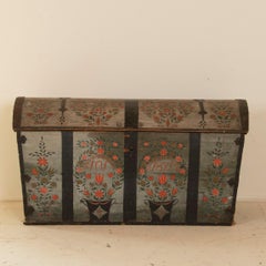 Antique Original Painted Swedish Trunk Dated 1839