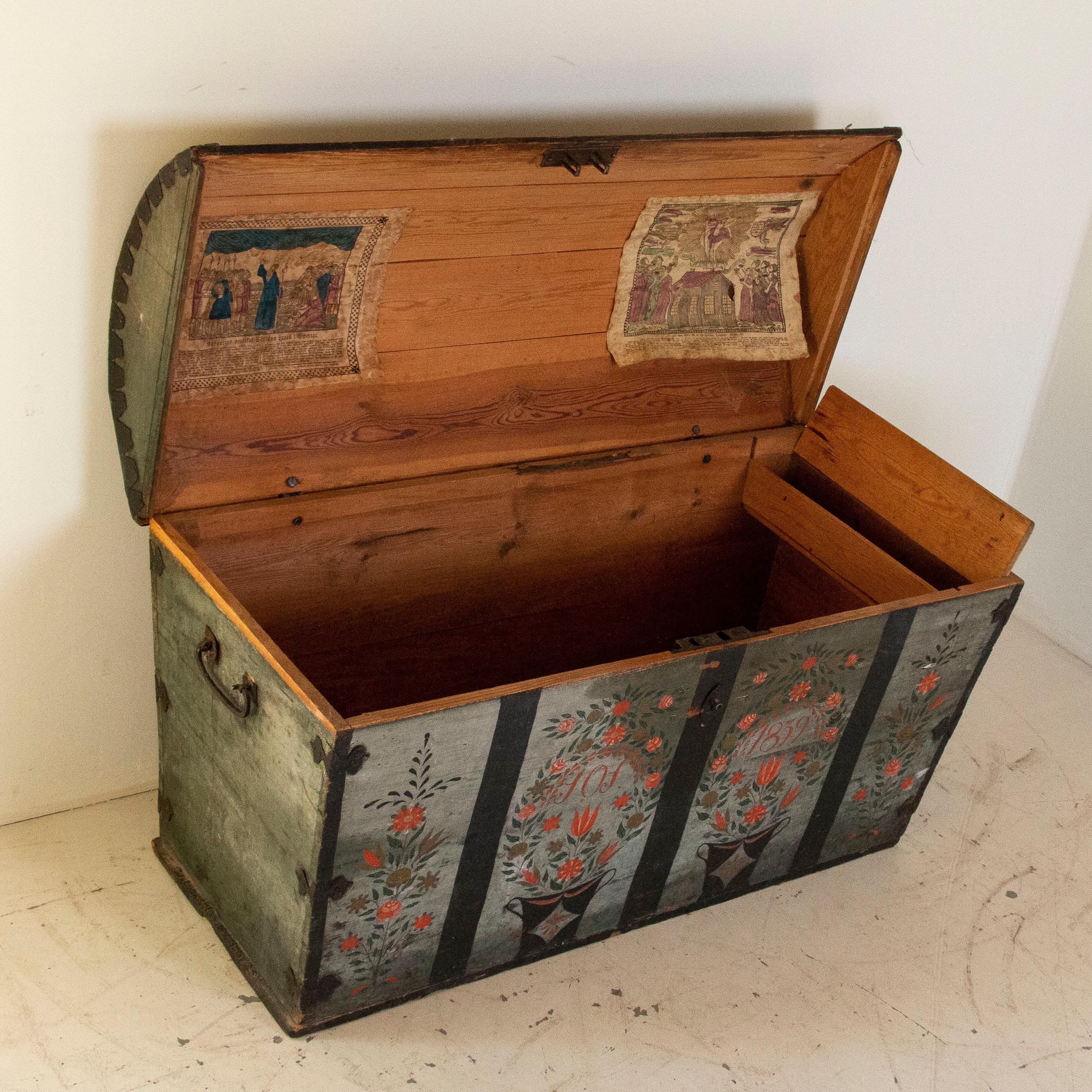 large wooden storage trunk