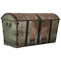 Antique Original Painted Swedish Trunk Dated 1839