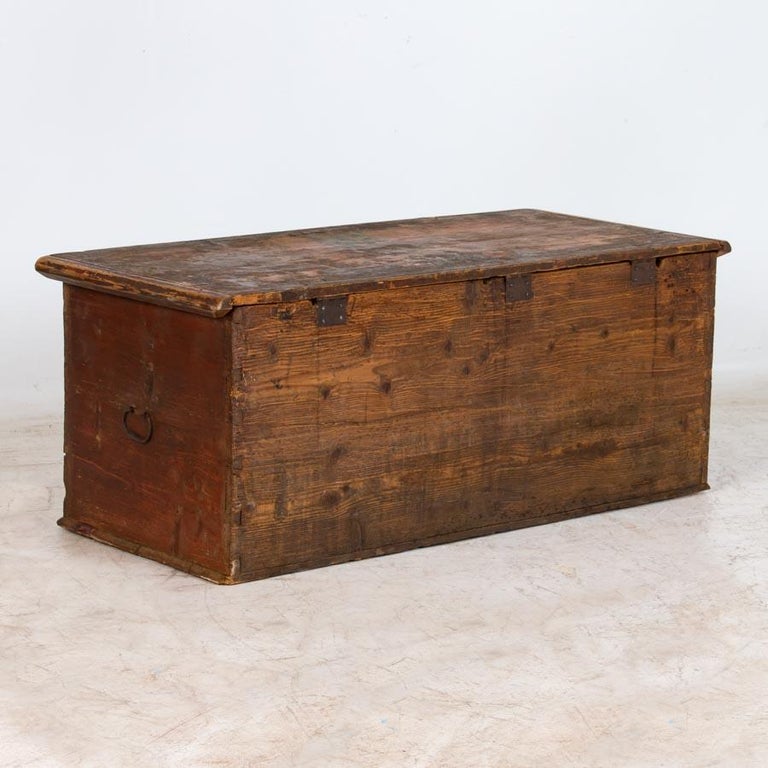 Antique Original Painted Trunk from Romania, Perfect Coffee Table at ...