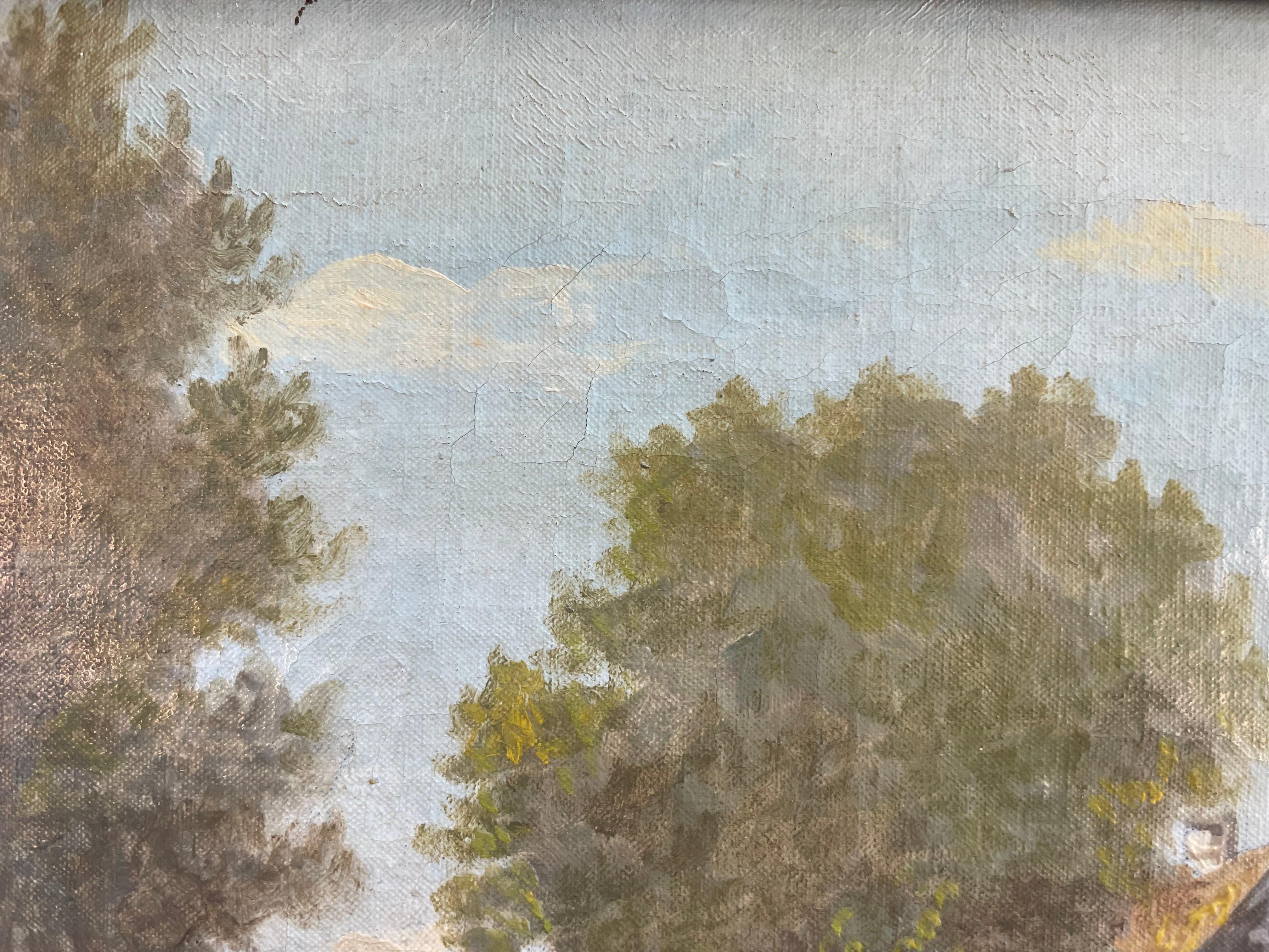 Antikes Original-Paar Landschaftsgemäldepaar von William Henriksen (1880-1964) im Angebot 2
