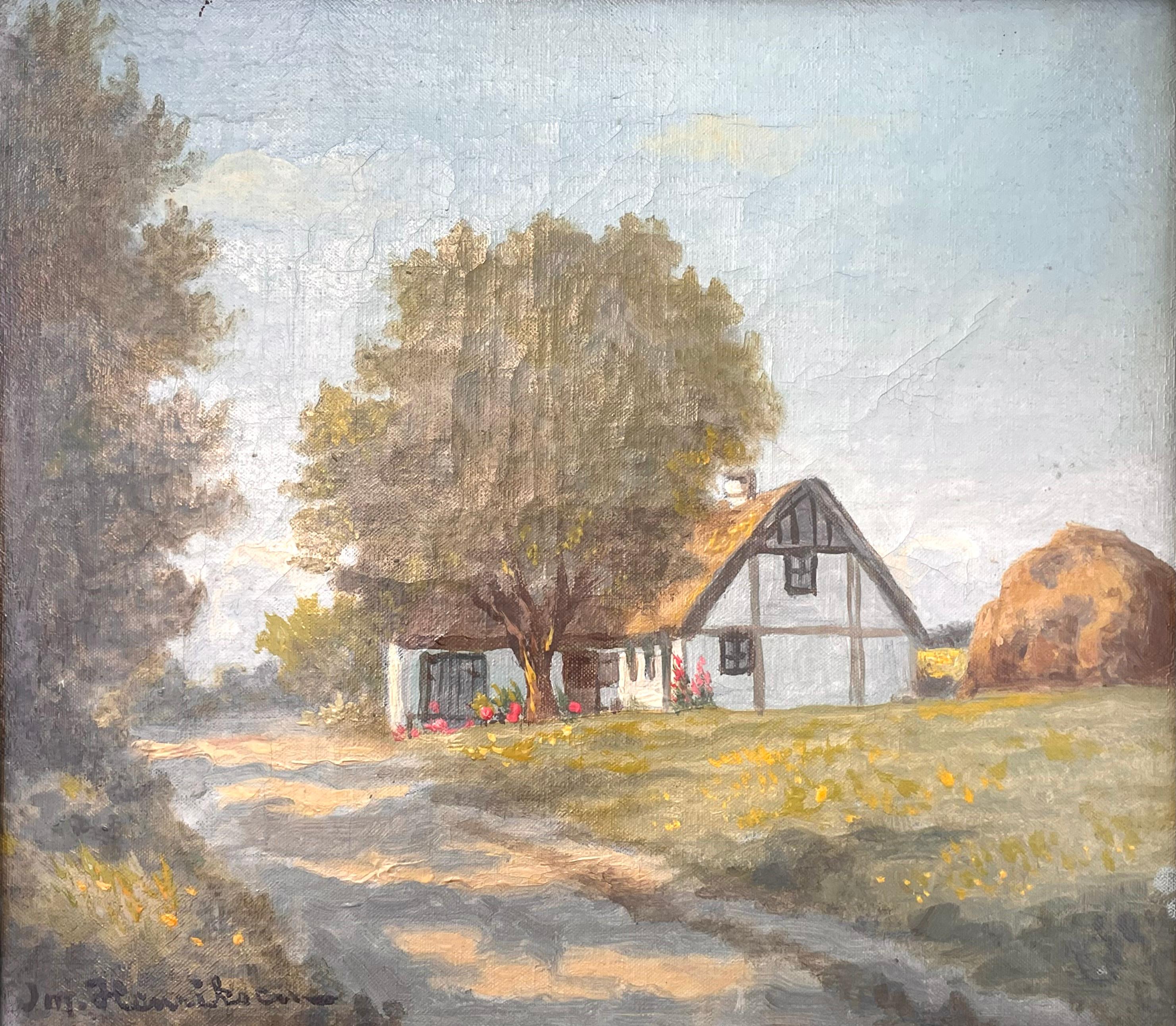 Antikes Original-Paar Landschaftsgemäldepaar von William Henriksen (1880-1964) im Angebot 4