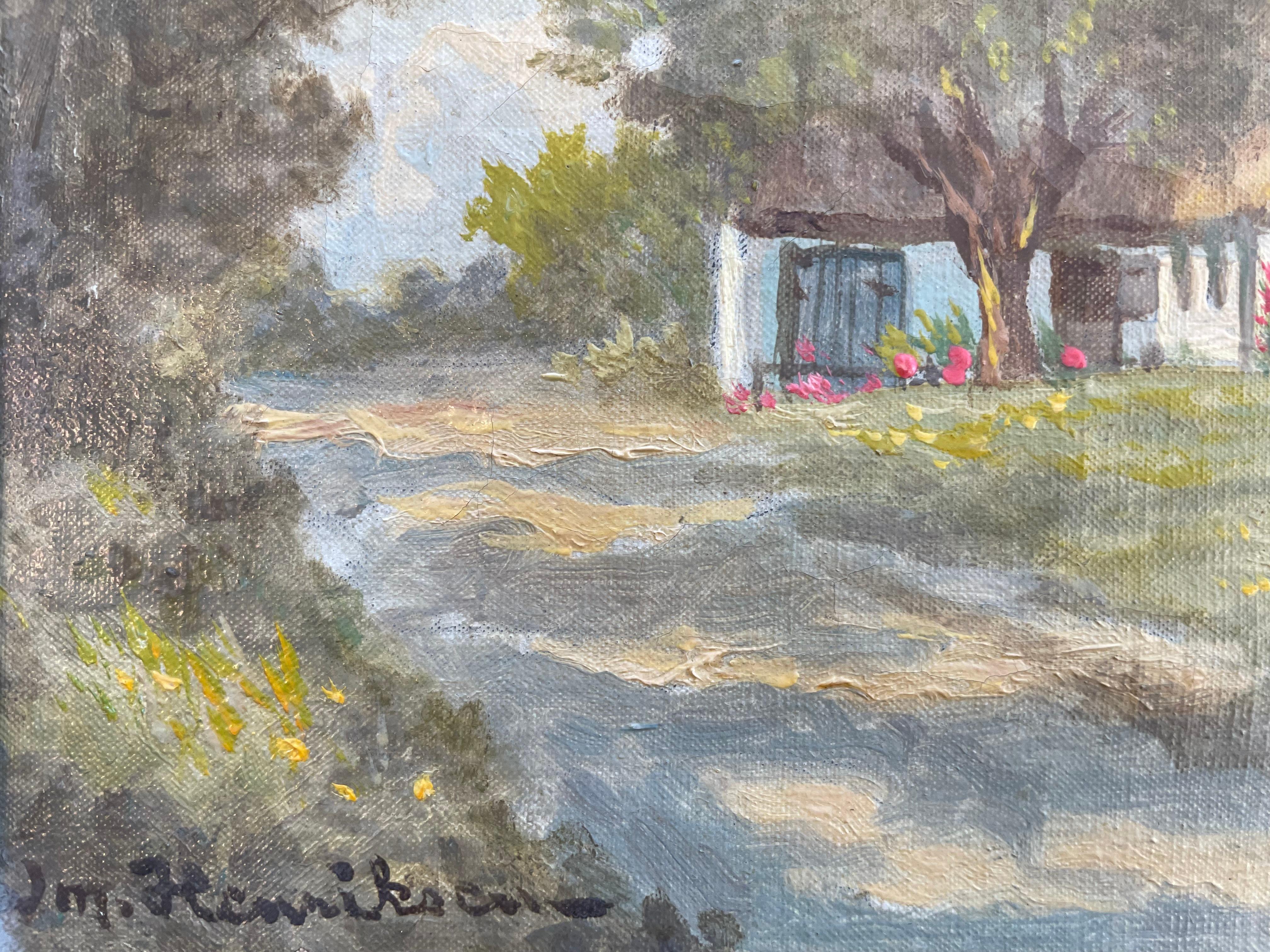 Antikes Original-Paar Landschaftsgemäldepaar von William Henriksen (1880-1964) im Angebot 6