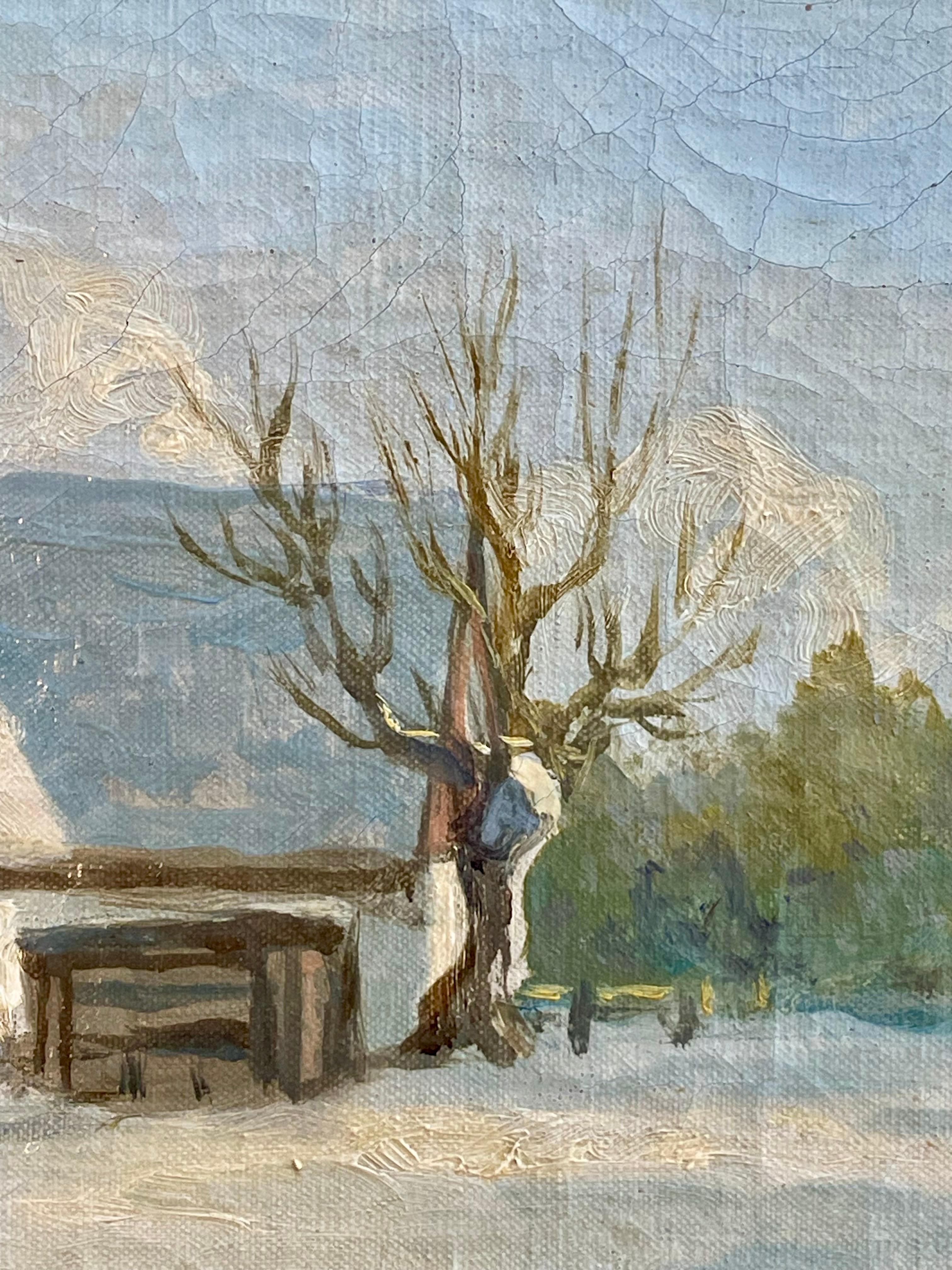Antikes Original-Paar Landschaftsgemäldepaar von William Henriksen (1880-1964) (Handbemalt) im Angebot