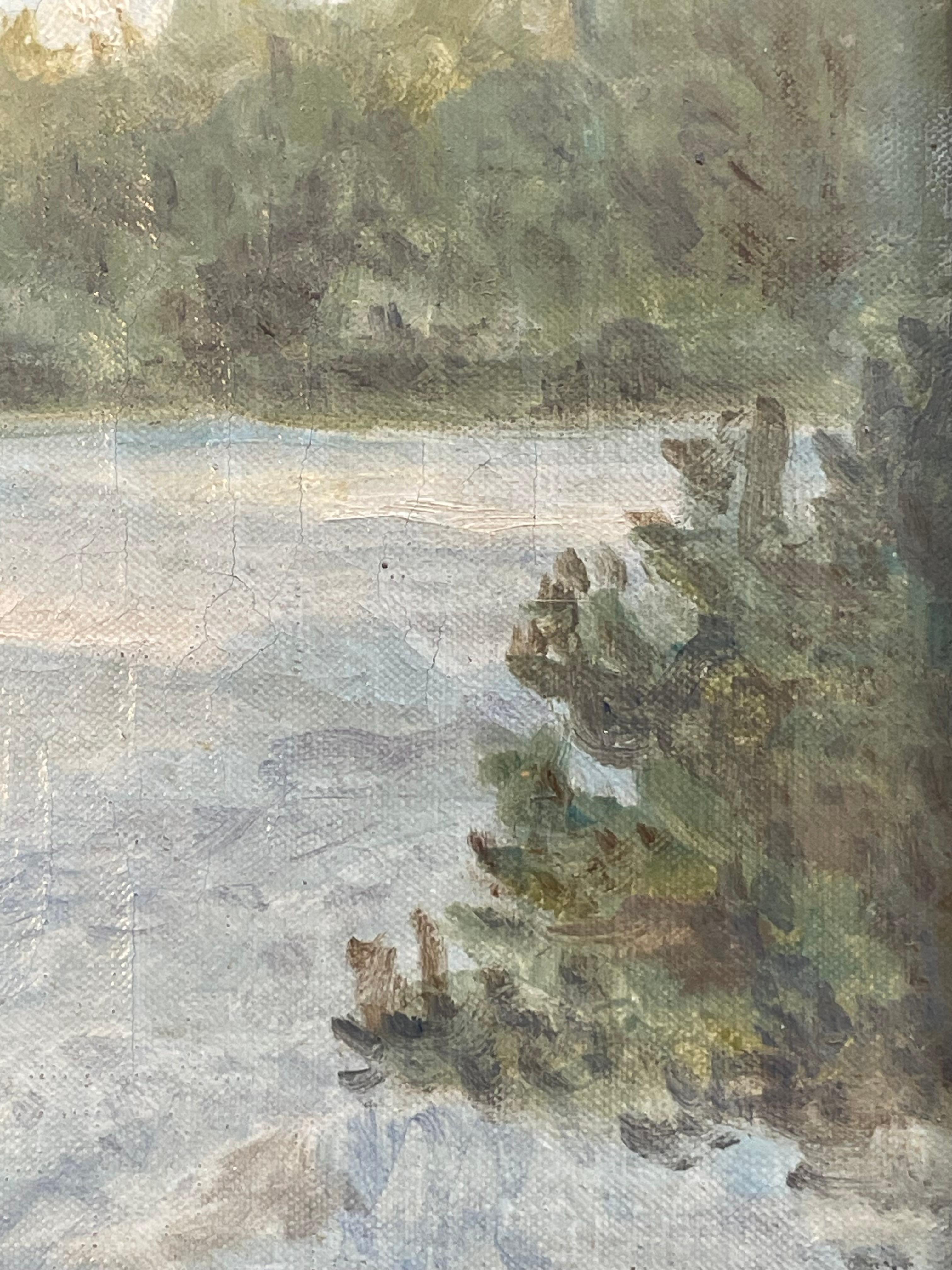 Antikes Original-Paar Landschaftsgemäldepaar von William Henriksen (1880-1964) im Angebot 1