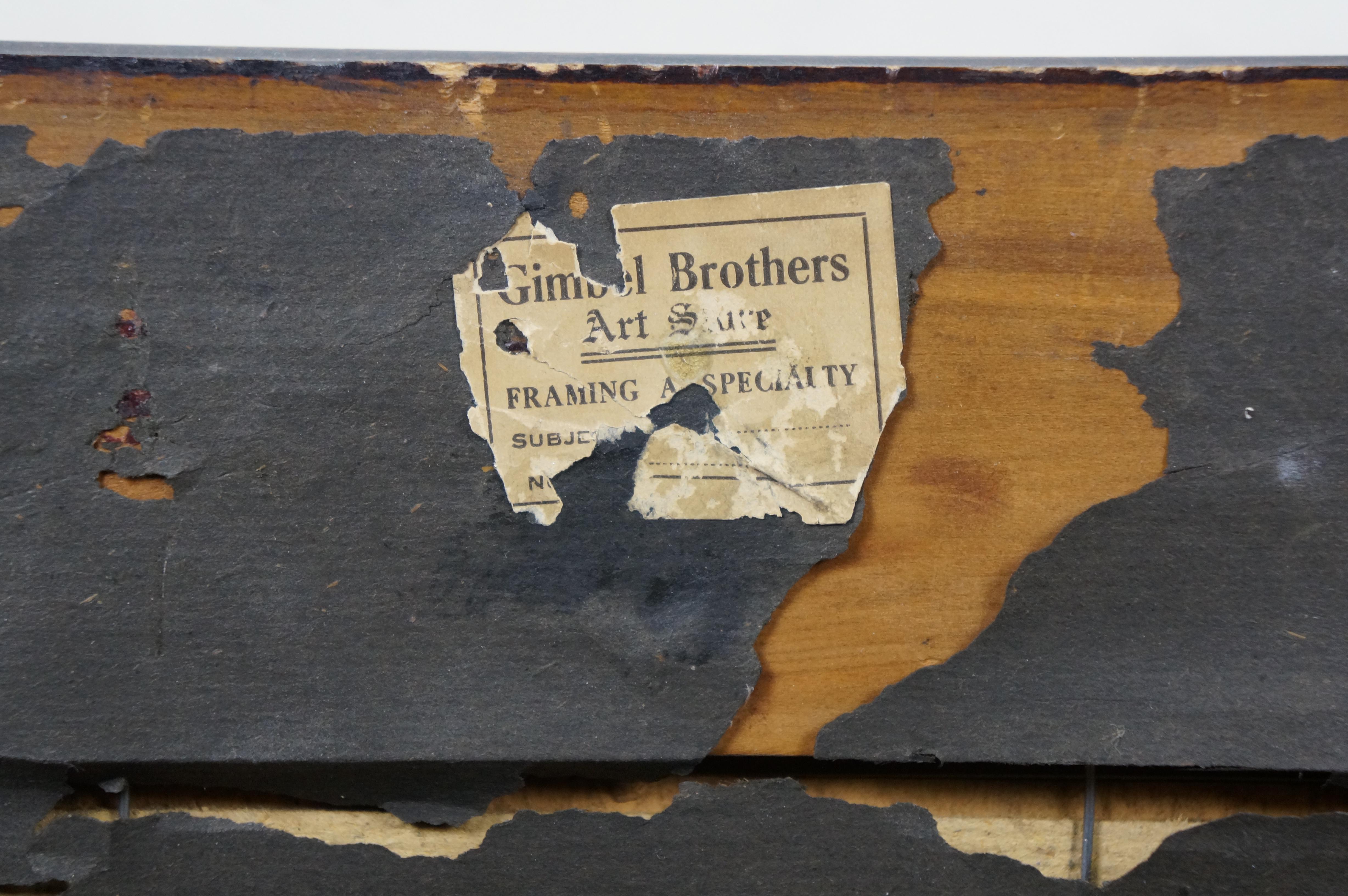 Peinture originale ancienne au pastel d'un paysage William Henry Chandler 38