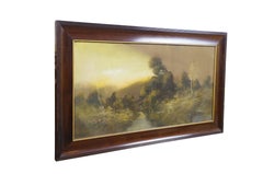 Antiguo cuadro original al pastel de un paisaje William Henry Chandler 38