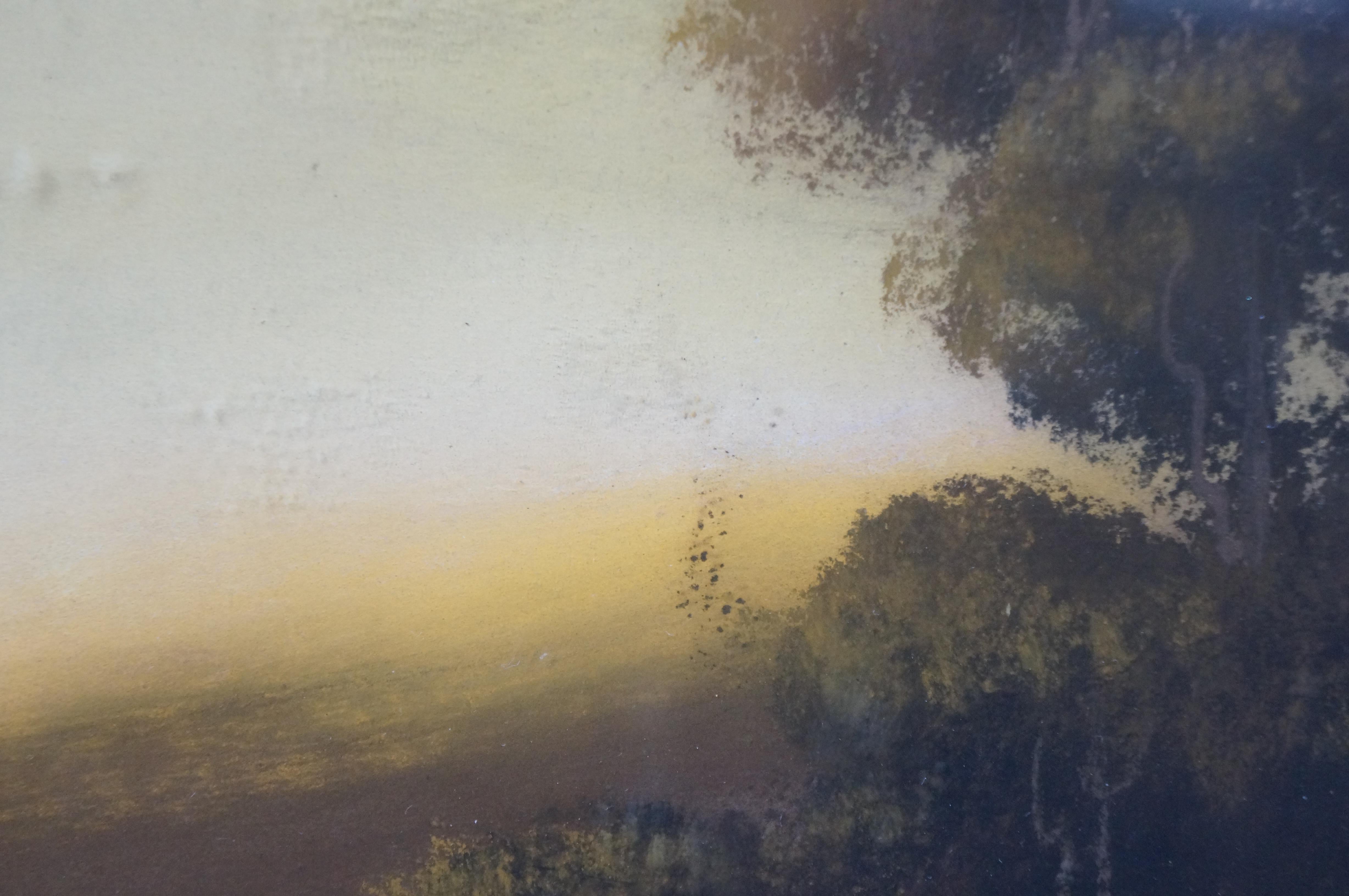 Peinture originale ancienne au pastel d'un paysage William Henry Chandler 38